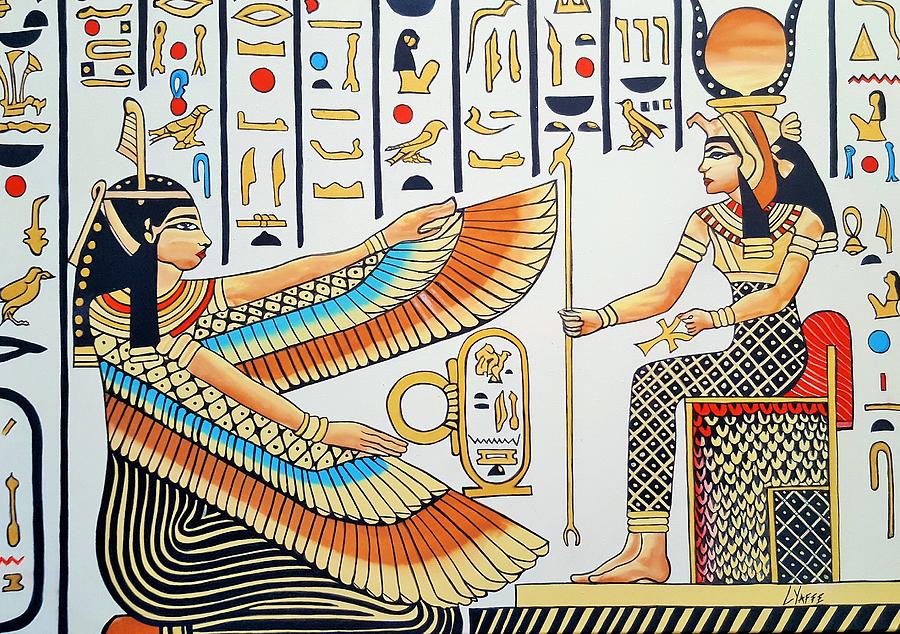 Egyptian Mural Painting by Loraine Yaffe