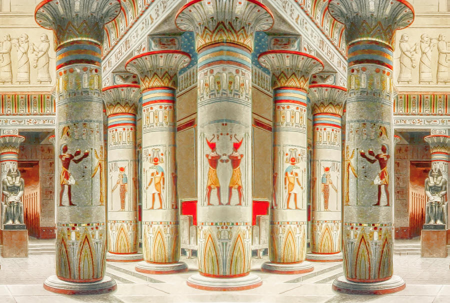 Egyptian Pillars Digital Art by Susan Hope Finley