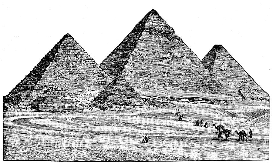 Egyptian pyramids engraving 1894 Drawing by Thepalmer