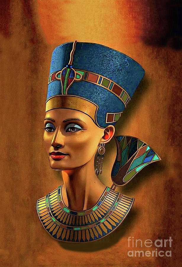 Egyptian Queen Nefertiti Painting By Doc Braham Fine Art America