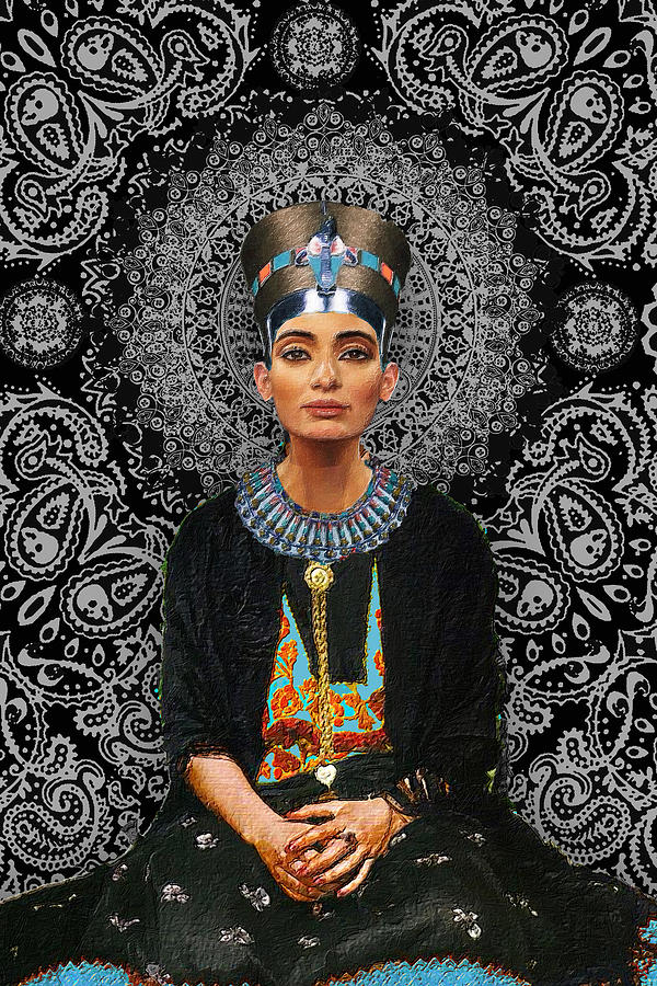 Egyptian Queen Nefertiti T-Shirt Painting by Tony Rubino