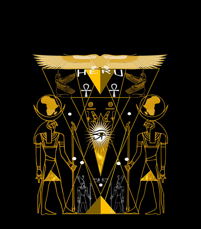 Egyptian Sacred Geometry Horus Heru Digital Art By Thanh Nguyen