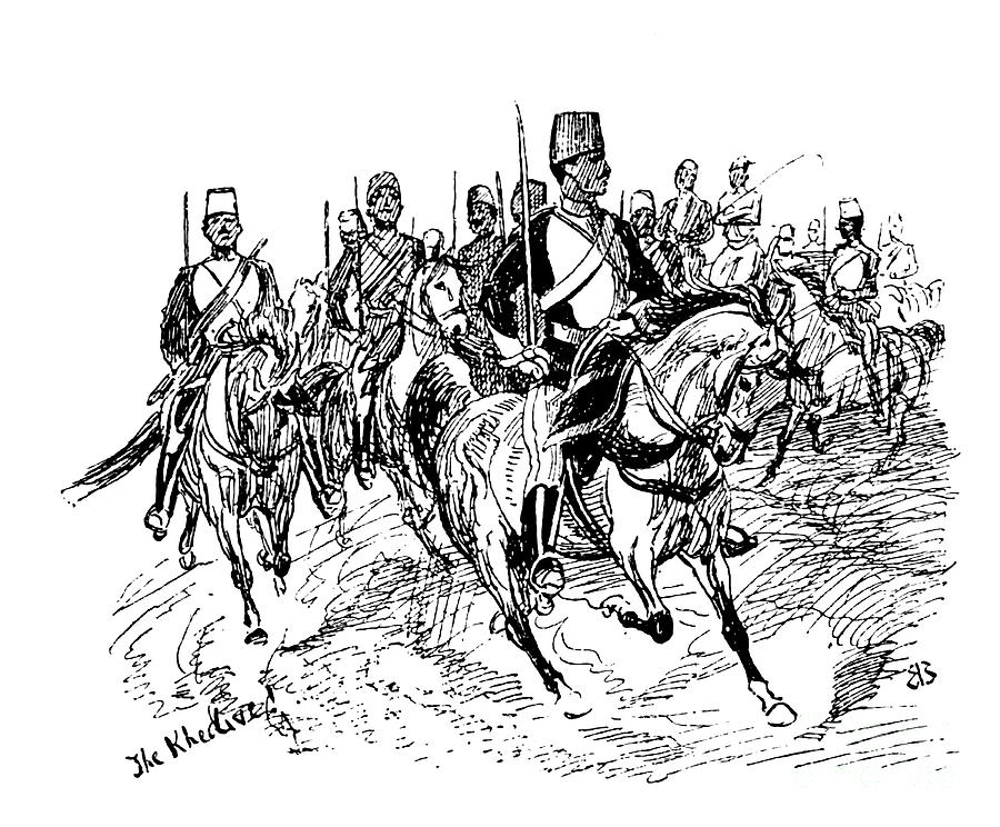 Egyptian Soldiers On Horseback P2 Drawing