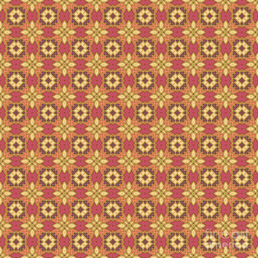 Pattern Digital Art - Egyptian Tapestry Pattern #3 by Lynn Evenson