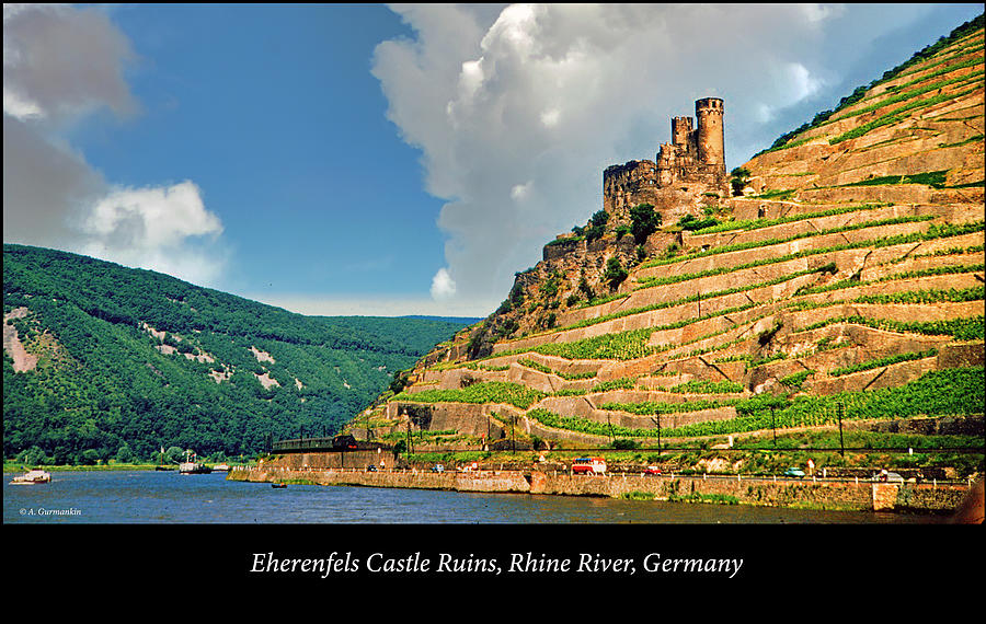Eherenfels Castle Ruins, Rhine River, Germany Photograph by A Macarthur Gurmankin