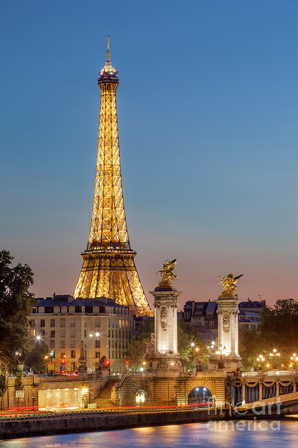 Eiffel at Twilight - Paris France Photograph by Brian Jannsen