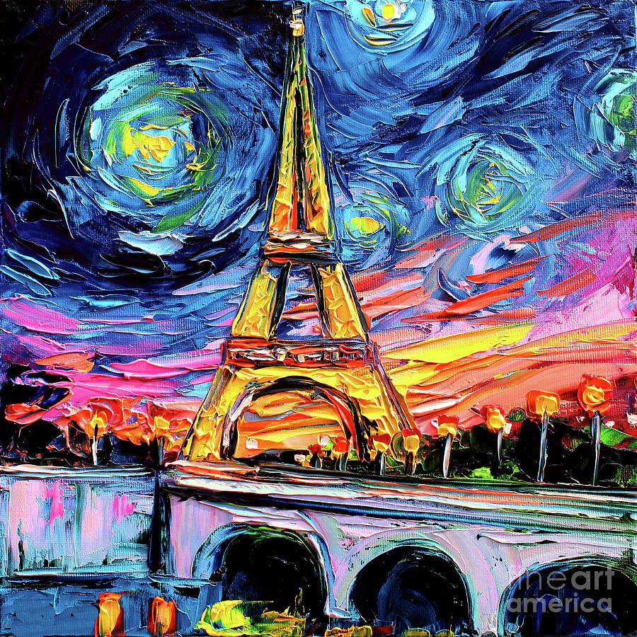 Eiffel Tower Painting by Aja Trier - Fine Art America