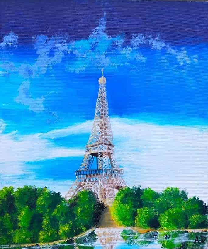 Eiffel Tower Painting By Ananya Deshpande Fine Art America