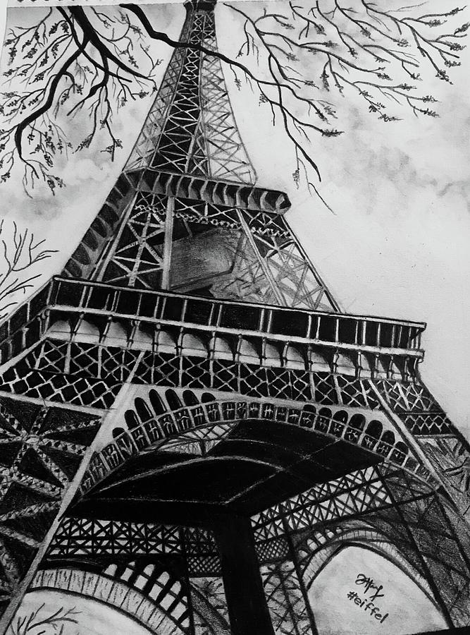 Eiffel Tower Drawing by Asna Fowmy - Fine Art America