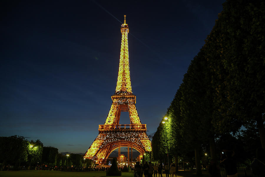 Eiffel Tower at Night Photograph by Steve Templeton