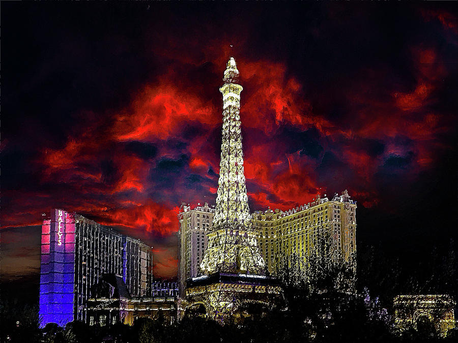 Las Vegas Eiffel Tower at Sunset 