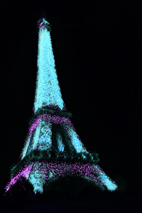 Eiffel Tower - Blue and Purple Abstract Photograph by Ron Berezuk