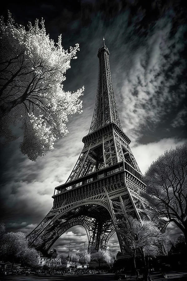 Eiffel Tower BW Photograph by Athena Mckinzie