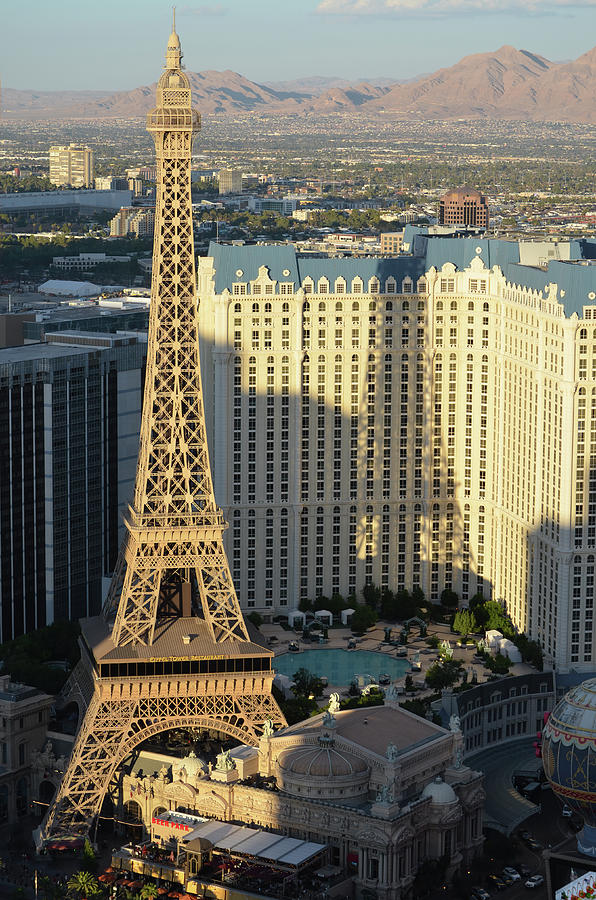 Eiffel Tower Casting Its Long Shadow at Paris Las Vegas Photograph by Shawn OBrien