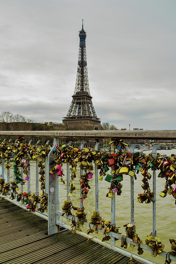 Eiffel Tower Digital Art - Eiffel Tower Love Locks by Photo Poet