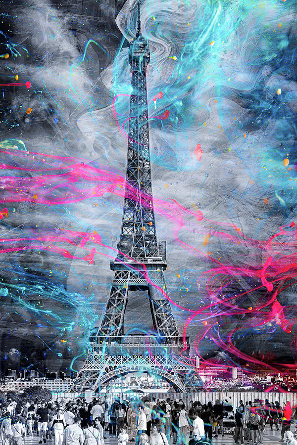 Eiffel Tower colour abstract1 Photograph by Saabato Art - Fine Art America