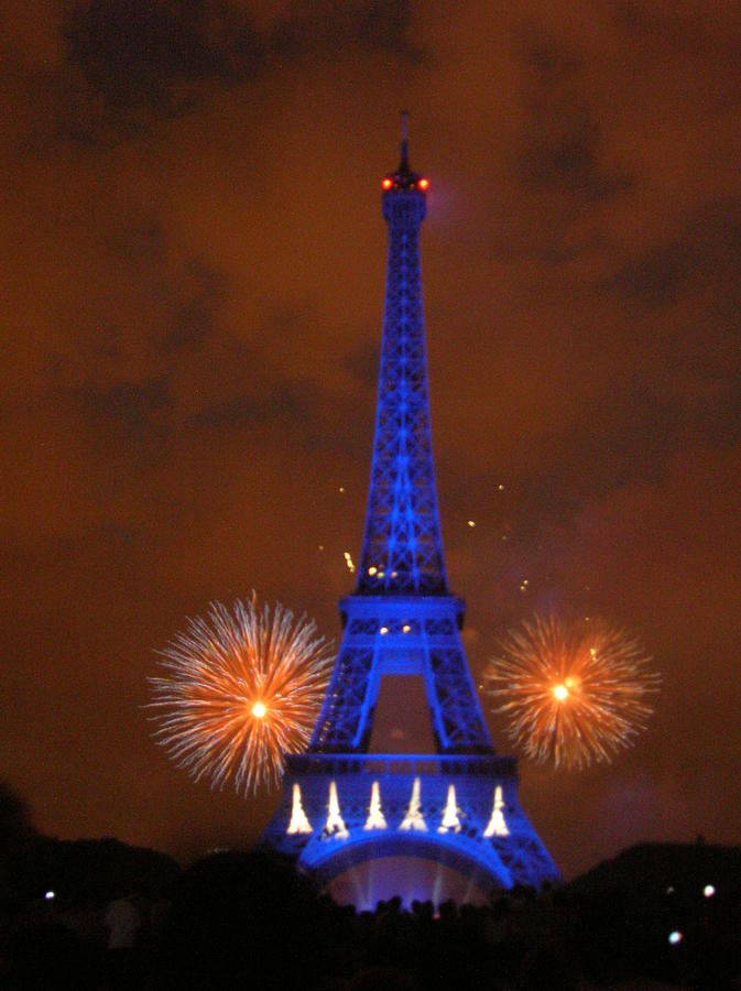 Eiffel Tower Fireworks, Paris Blue and Red 2 Photograph by Caritas Creation Eiffel Tower Fireworks, Paris Blue and Red 2 Photograph by Caritas Creation