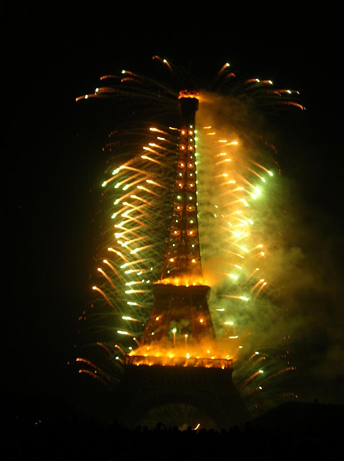 Eiffel Tower Fireworks, Paris Green 2 Photograph by Caritas Creation Eiffel Tower Fireworks, Paris Green 2 Photograph by Caritas Creation