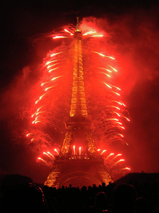 Eiffel Tower Fireworks, Paris Red Explosion Photograph by Caritas Creation Eiffel Tower Fireworks, Paris Red Explosion Photograph by Caritas Creation