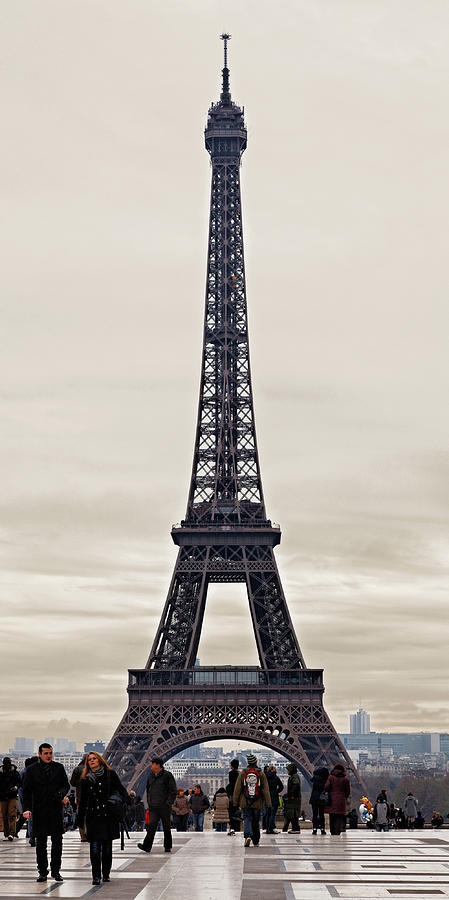 Paris Photograph - Eiffel Tower in a Cloudy Winter Day by Razvan Radu