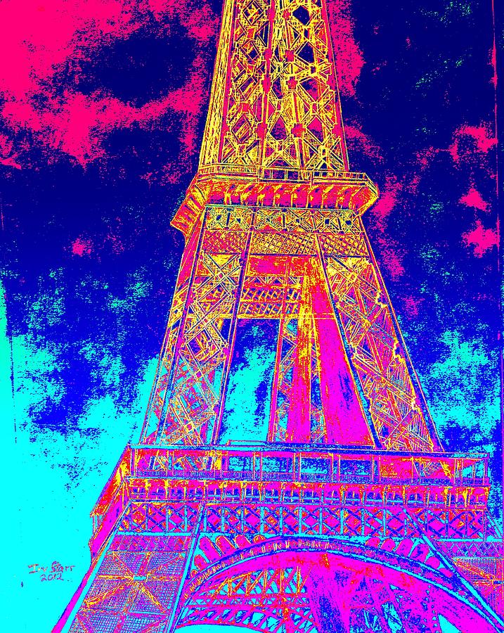 Paris Painting - Eiffel Tower In Blue by Irving Starr
