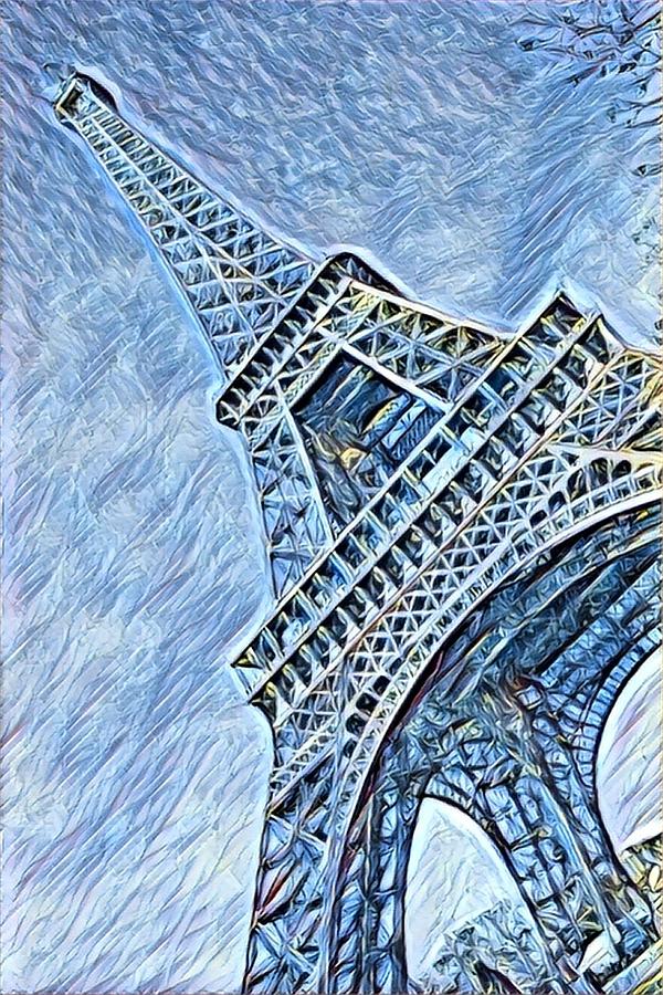 Eiffel Tower In Blue Photograph