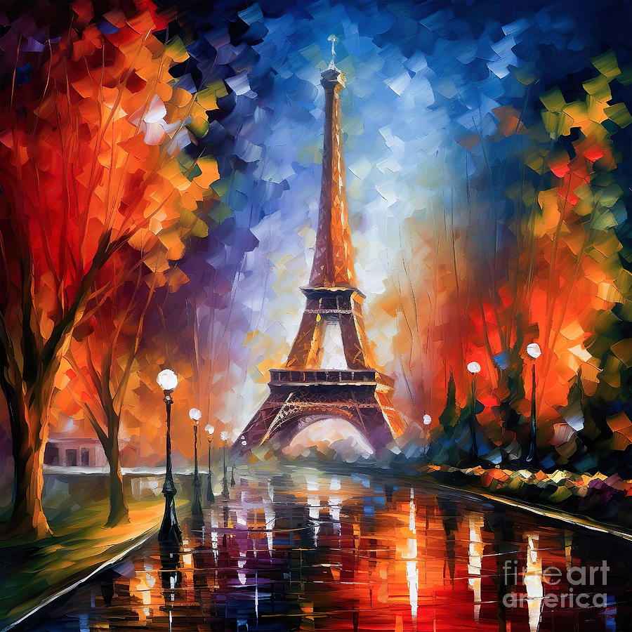 Eiffel Tower In Paris 2 Painting by Mark Ashkenazi Fine Art America