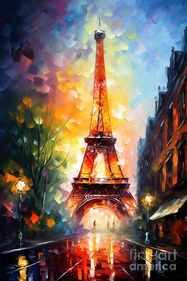 Eiffel Tower In Paris 3 Painting by Mark Ashkenazi - Fine Art America