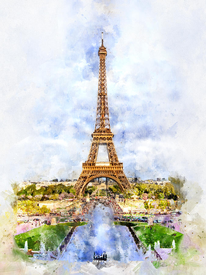 Eiffel Tower in Paris during sunset nr2 Digital Art by StockPhotosArt ...