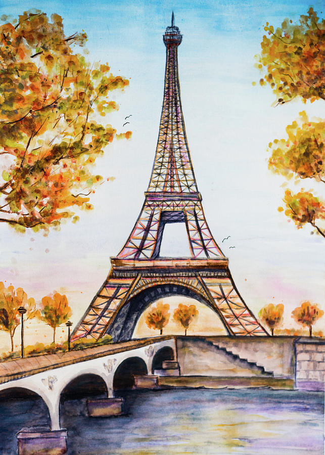 Eiffel Tower In The Fall Painting