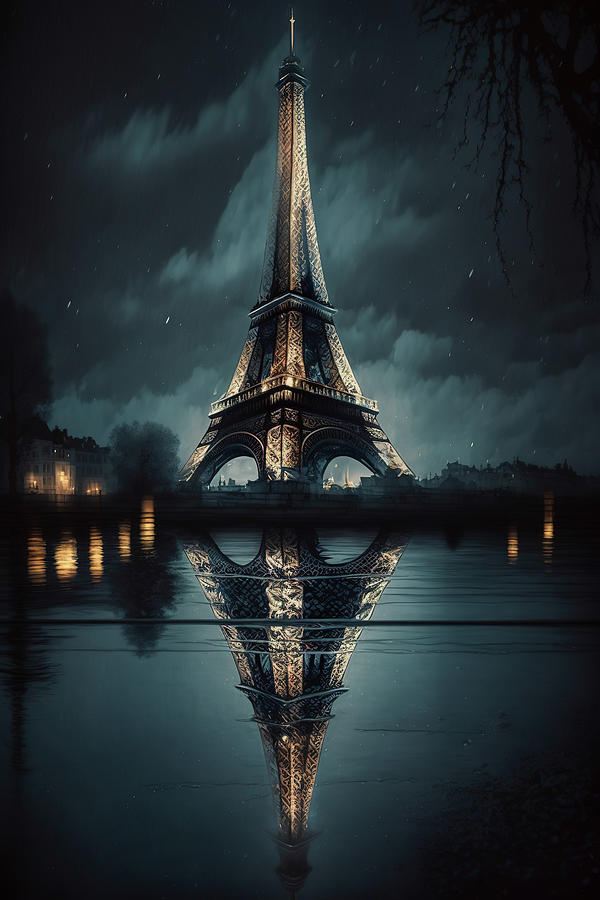 Eiffel Tower Lights And Reflections Photograph by Athena Mckinzie