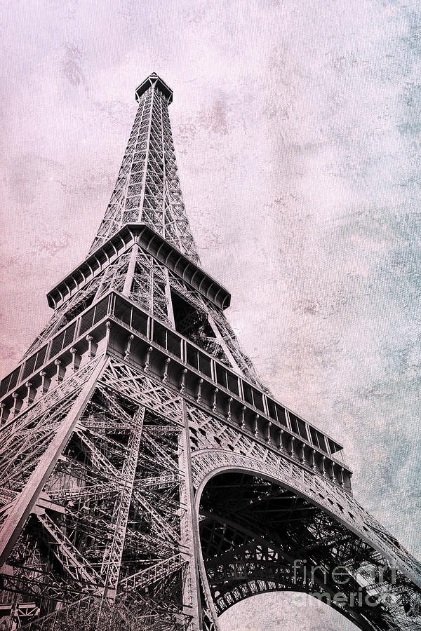 Eiffel tower on pink Photograph by Delphimages Photo Creations