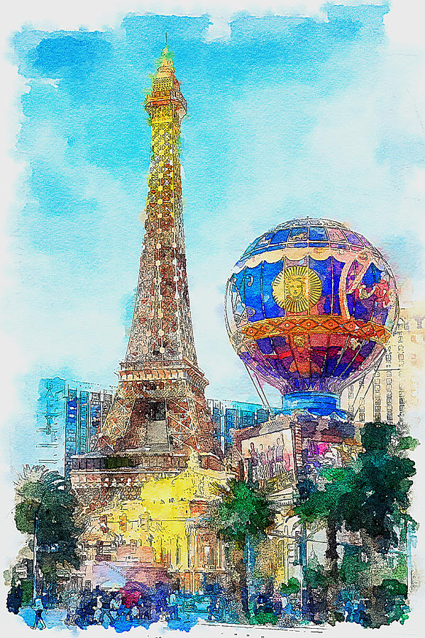 Eiffel Tower Paris Las Vegas Digital Art by Tatiana Travelways
