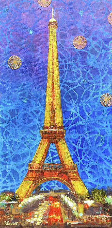 Eiffel Tower Painting by Robie Benve