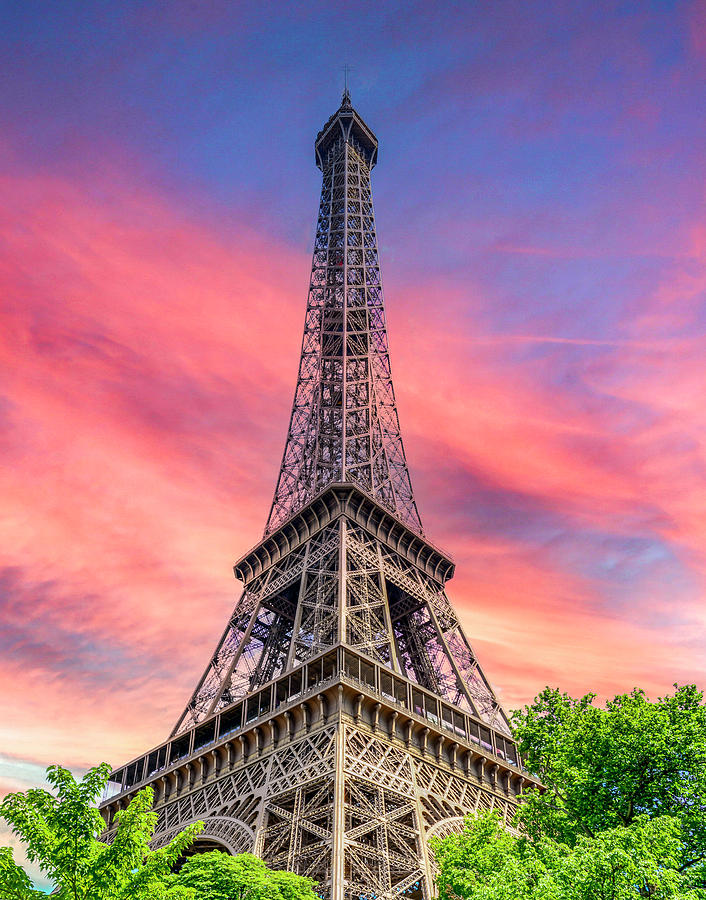 Eiffel Tower Sunset Photograph by Marcy Wielfaert