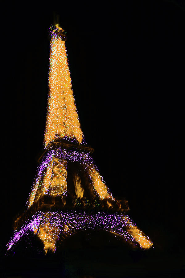 Eiffel Tower - Tangerine and Purple Abstract Photograph by Ron Berezuk