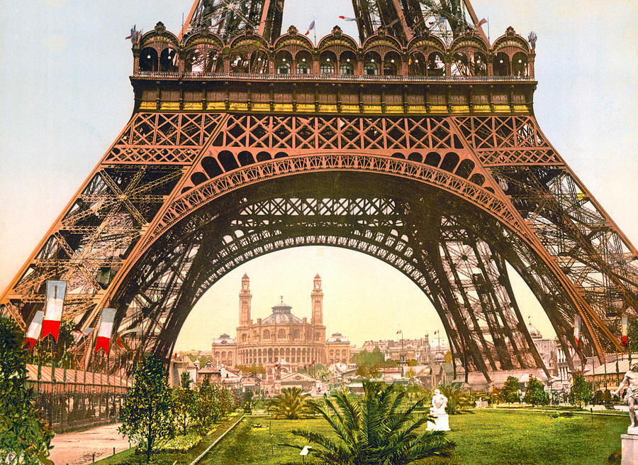 Eiffel Tower - The Exposition Universelle at Paris - 1900 Photochrom Photograph by War Is Hell Store