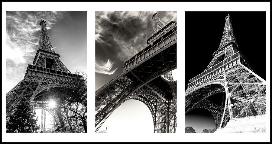 Eiffel Tower Triptych Photograph by John Rizzuto