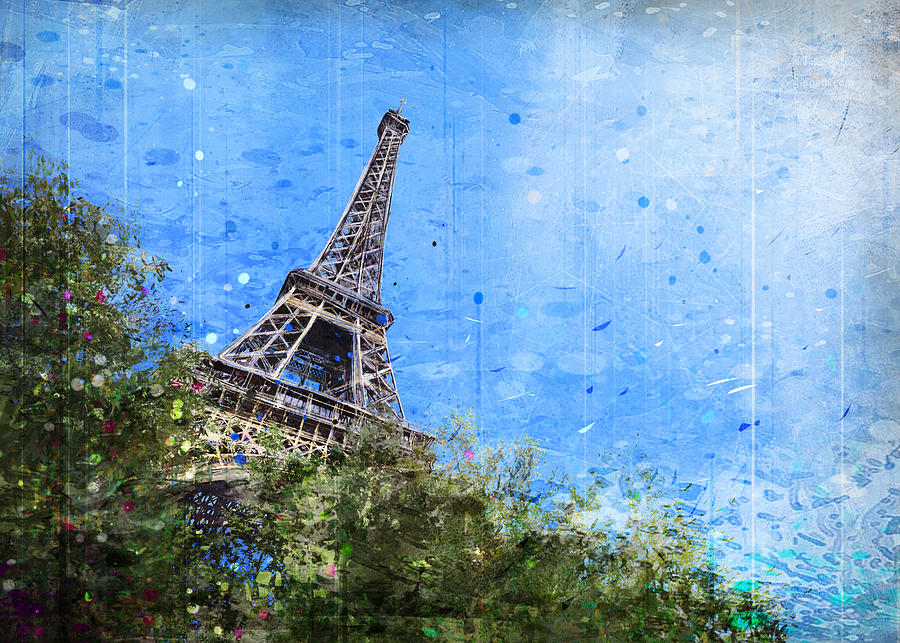 Eiffel trees Digital Art by Andrea Gatti