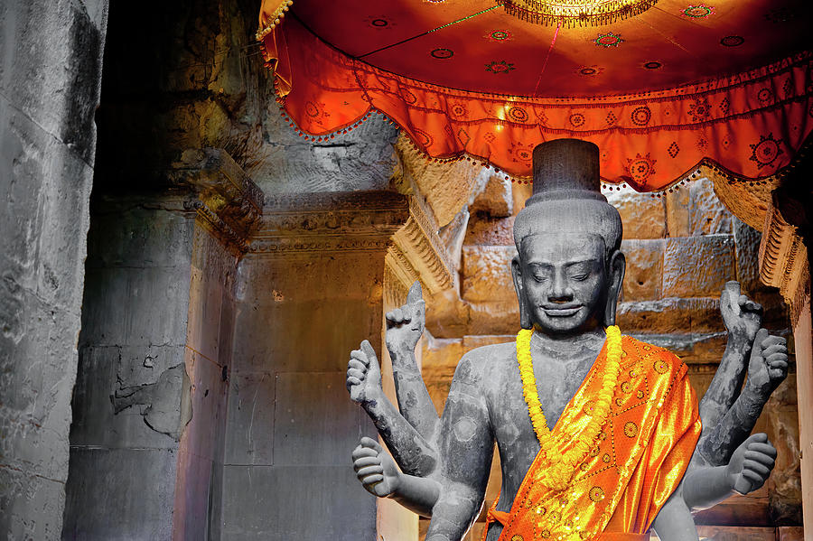 Eight arms Buddha. Angkor Wat. Cambodia Photograph by Lie Yim