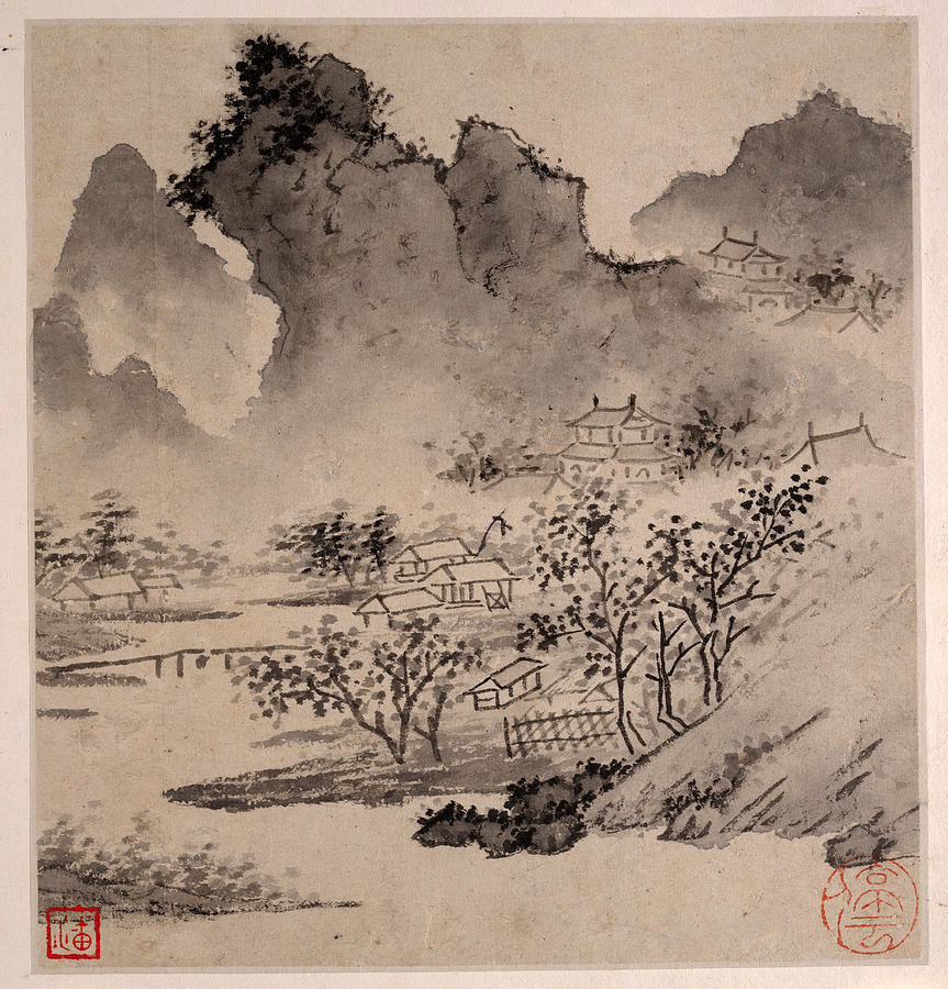 Eight Songs of the Xiao and Xiang Rivers Painting by Wen Zhengming