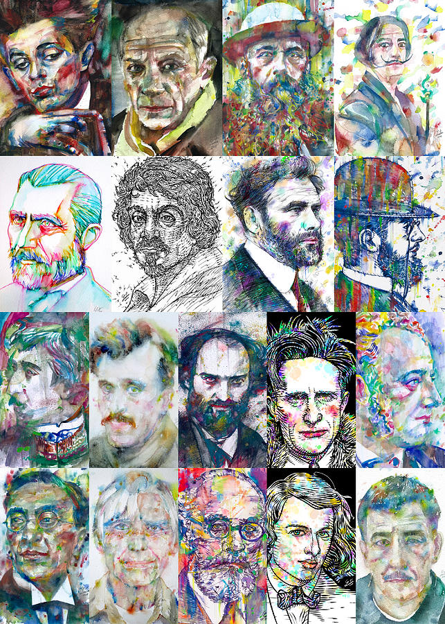 Egon Schiele Painting - Eighteen Great Painters by Fabrizio Cassetta