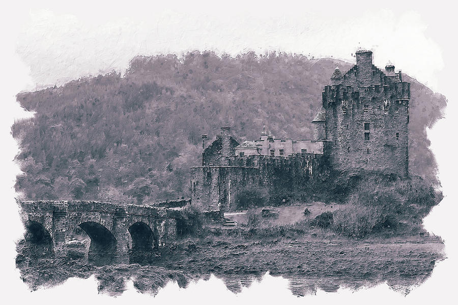 Eilean Donan Castle - 07 Painting by AM FineArtPrints