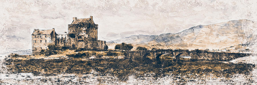 Castle Painting - Eilean Donan Castle - 08 by AM FineArtPrints