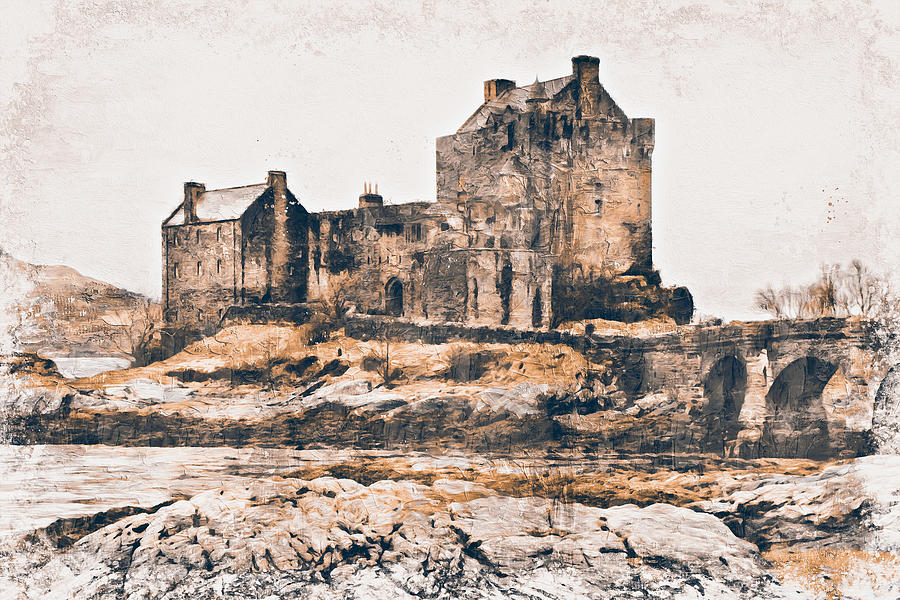 Eilean Donan Castle - 09 Painting by AM FineArtPrints