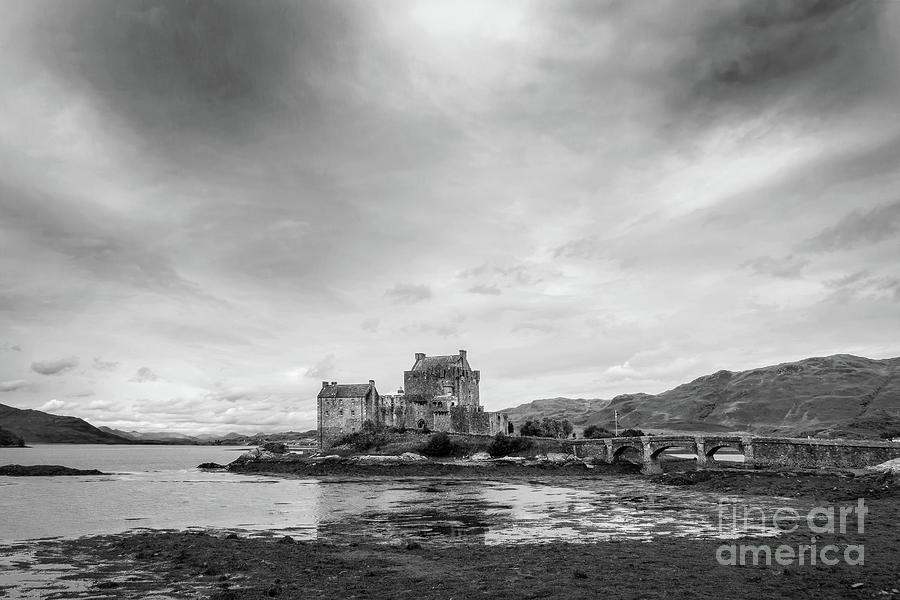 Castle Photograph - Eilean Donan castle at low tide, Scotland by Delphimages Photo Creations