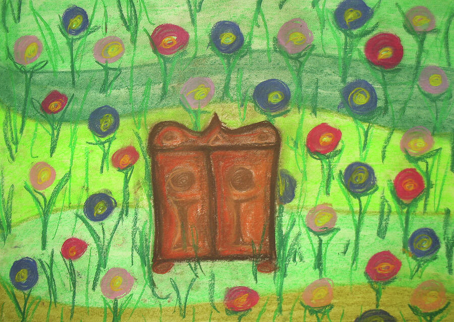 Ein alter Schrank im Garten Pastel by Anke Platow Ein alter Schrank im Garten Pastel by Anke Platow