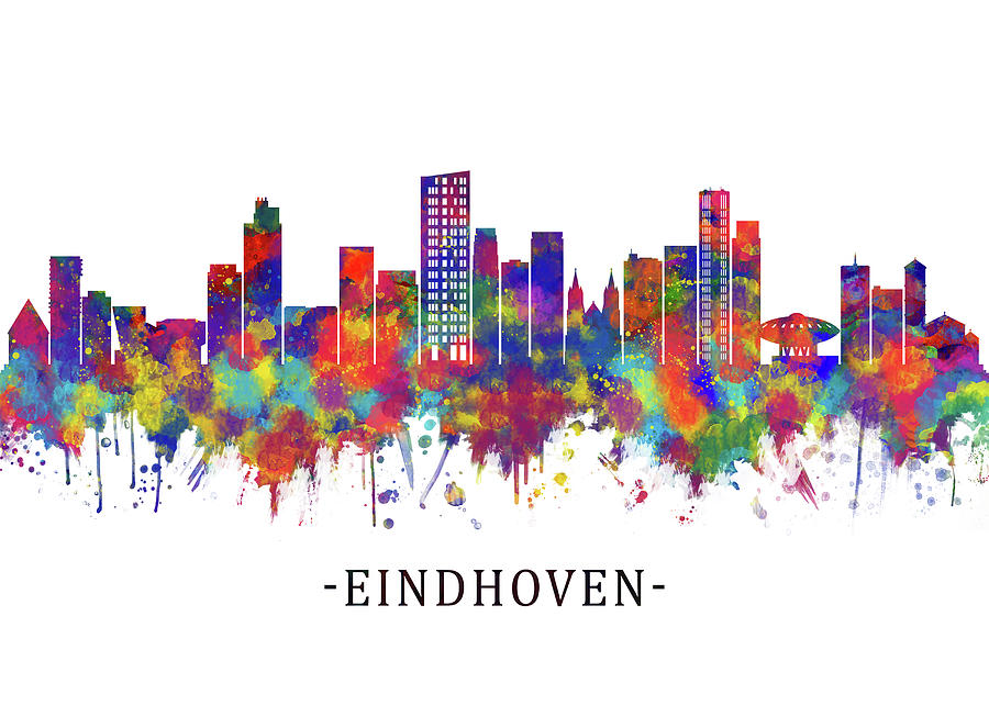 Eindhoven Netherlands Skyline Mixed Media