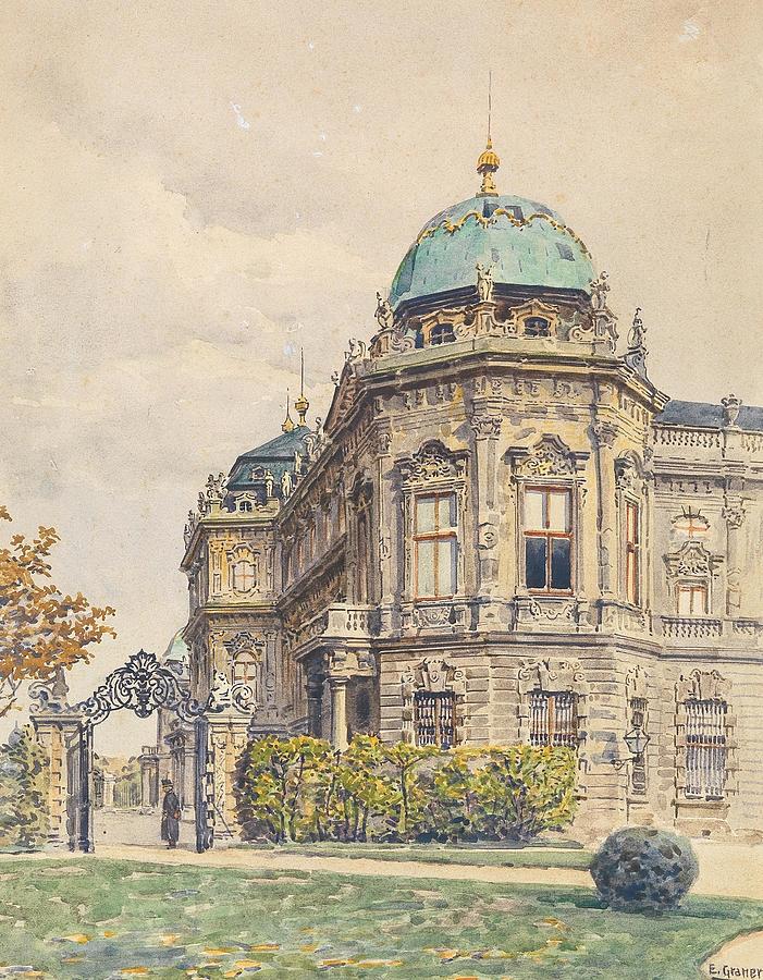 Eingang zum Oberen Belvedere Drawing by Ernst Graner Austrian Pixels
