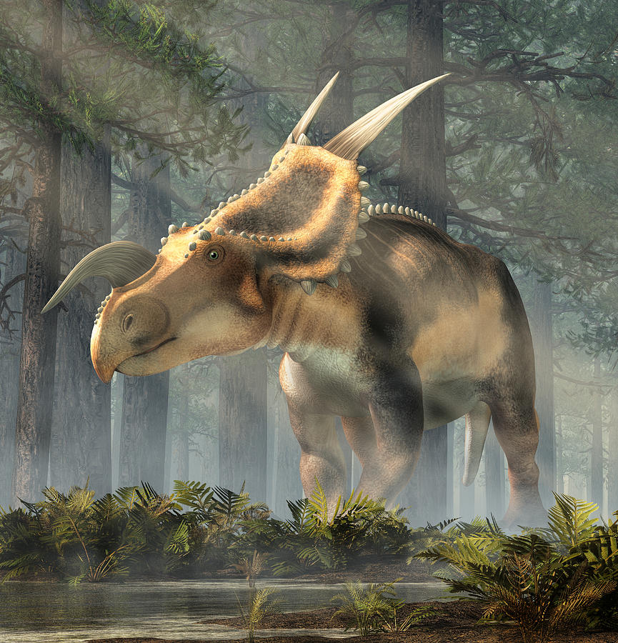 Einiosaurus in a Forest Digital Art by Daniel Eskridge